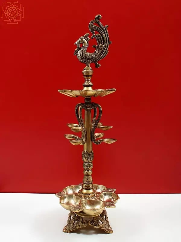 25" Brass Peacock Lamp (Annam Lamp)