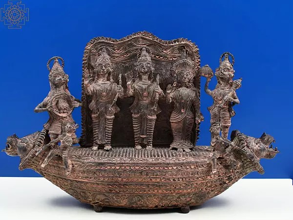 19' Shri Rama, Sita, Lakshman and Hanuman Ji (Tribal Dhokra Art)