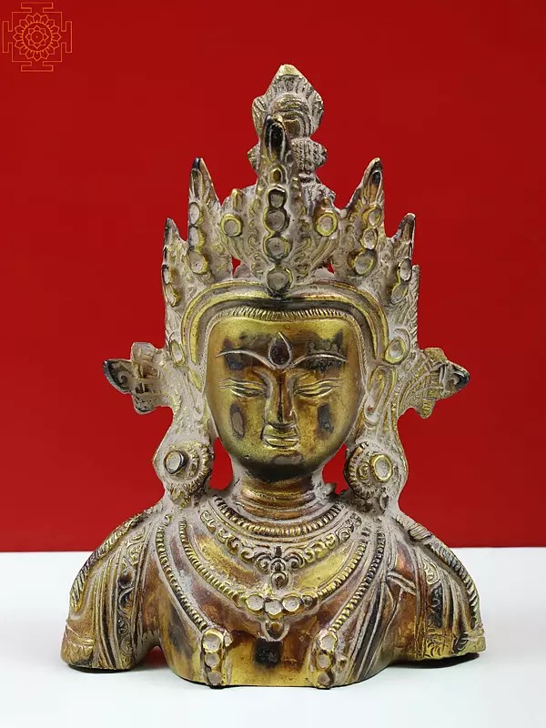 Avalokiteshvara Bust in Brass