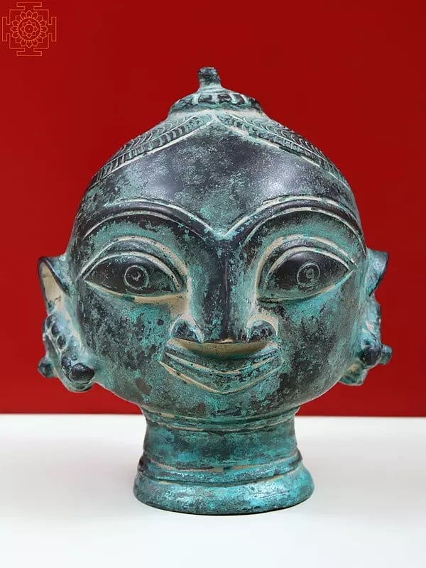 4" Small Brass Gauri Head (Devi Parvati)