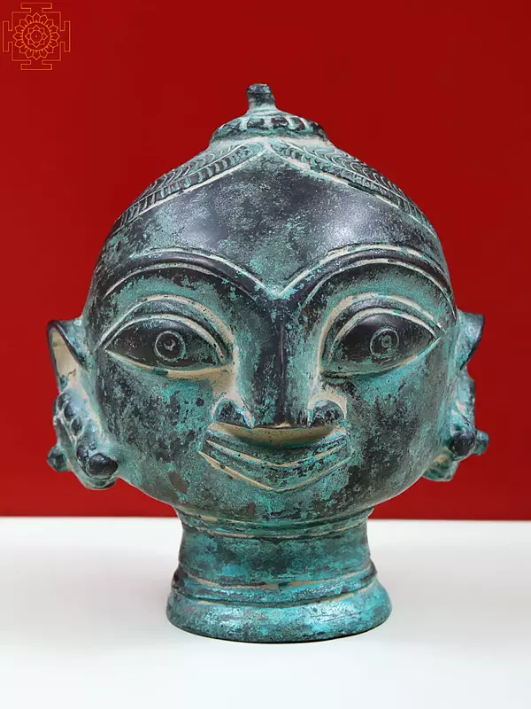 Small Brass Gauri Head Statue (Devi Parvati)