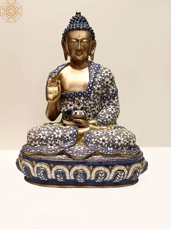 22" Brass Gautam Buddha Preaching His Dharma