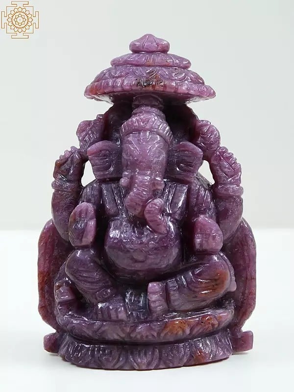 2" Small Lord Ganesha Made of Ruby