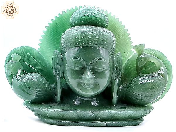11" Lord Buddha Head in Jade Aventurine