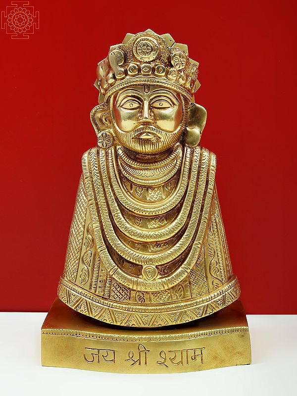 8" Brass Lord Khatu Shyam Ji Statue (Barbarika)