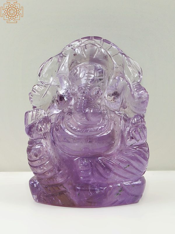 2" Small Lord Ganesha Made of Amethyst