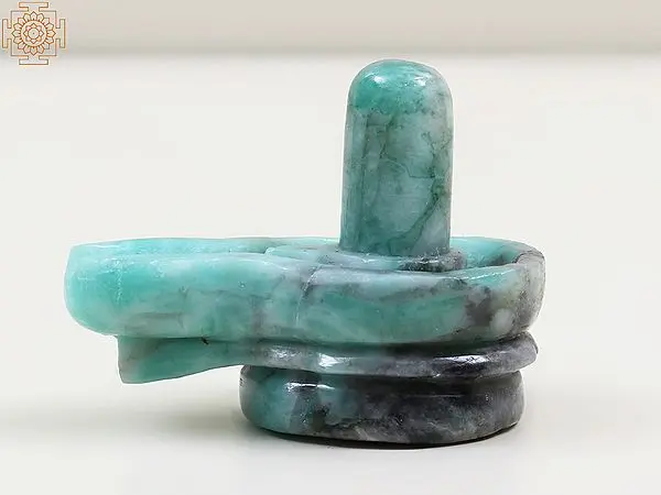 Carved Emerald Shiva Lingam Statue