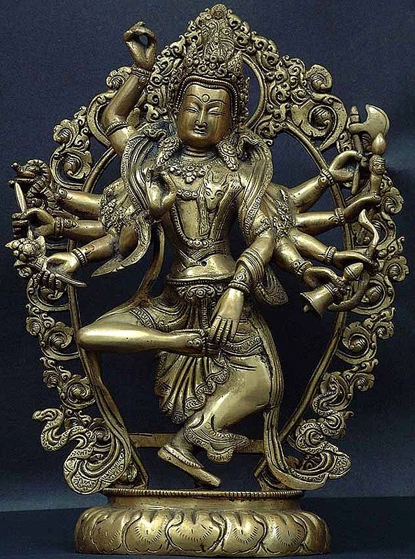 12" Shiva's Taandava In Brass | Handmade | Made In India