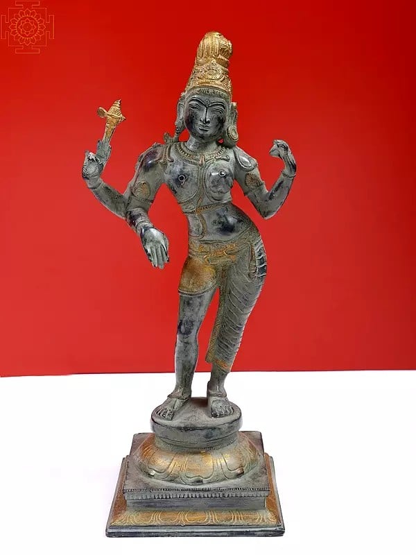 15" Ardhanarishvara (Shiva-Shakti) In Brass | Handmade | Made In India
