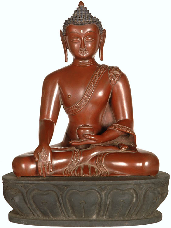 A Finely Crafted Buddha with Wooden Base