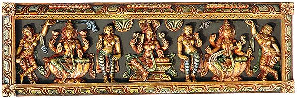 A Triad of Lakshmi, Mariamman and Saraswati with Attendants