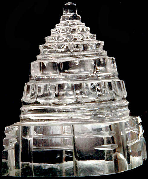 Auspicious Shri Yantra Carved in Crystal