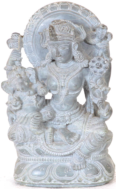 Baby Ganesha in the Lap of Mother Parvati