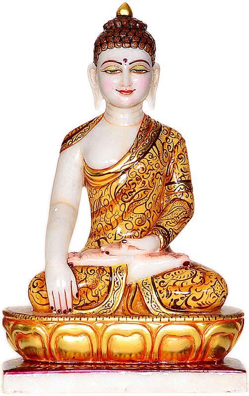 Bhumisparsha Buddha Seated on Lotus Throne