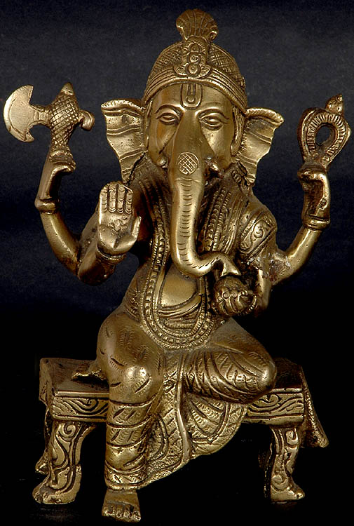 Blessing Ganesha Seated on a Throne