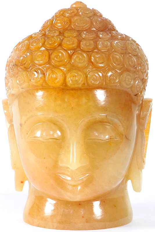Buddha Head in Yellow Aventurine