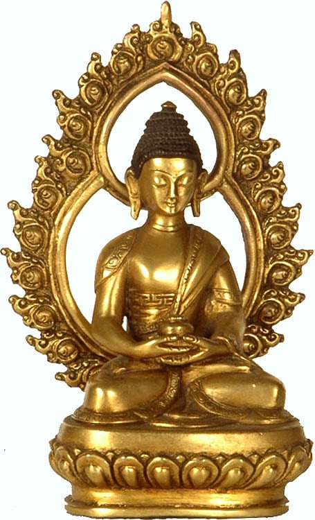 Buddha in Dhyana Mudra with Aureole