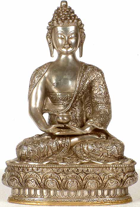 Buddha with Begging Bowl (Robes Decorated with Scenes from the Life of Buddha)
