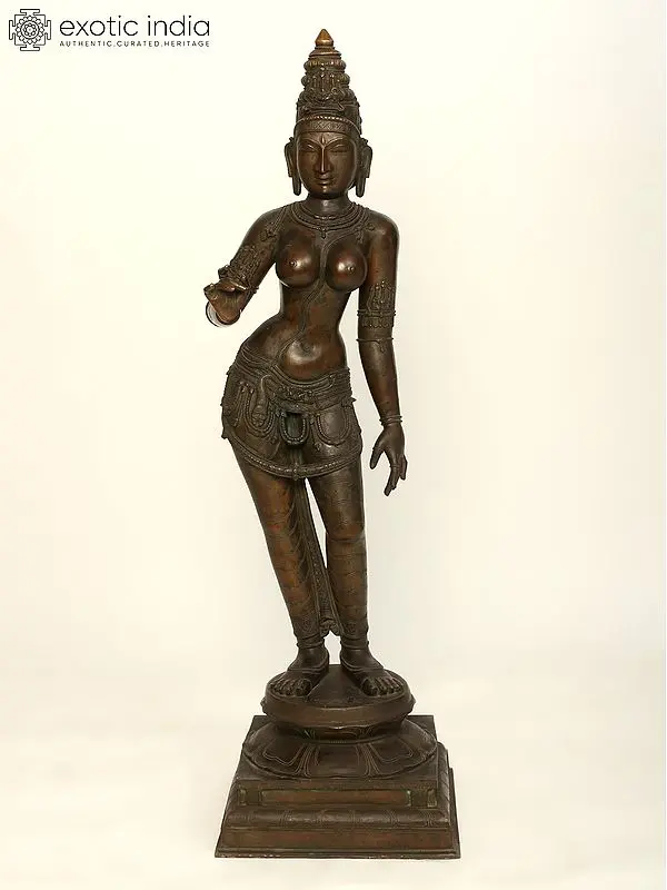 48" Large Goddess Sivagami (Devi Uma) | Bronze Sculpture