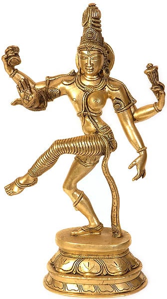 15" Dancing Ardhanarishvara In Brass | Handmade | Made In India
