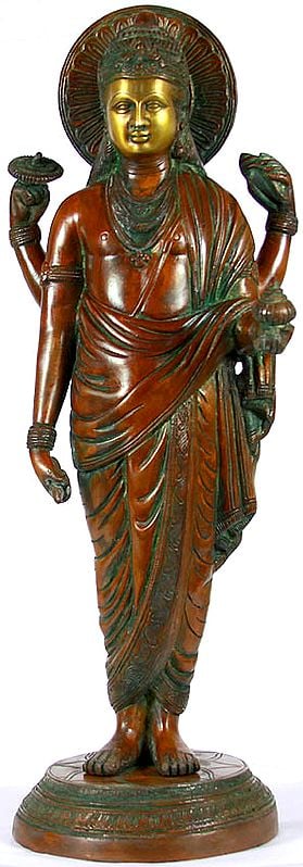 19" Dhanavantari Brass Sculpture | Indian Handcrafted Statue
