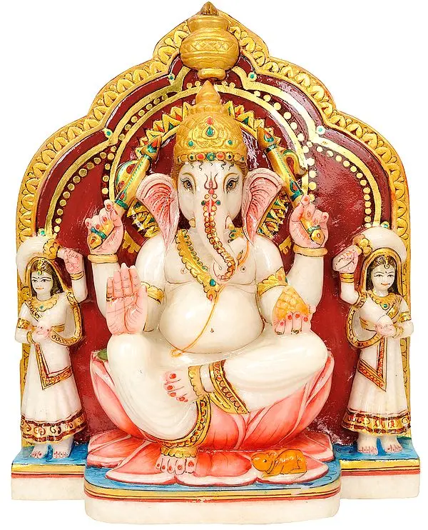 Lord Ganesha with Riddhi & Siddhi
