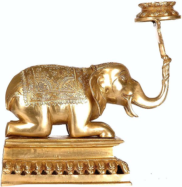 Elephant Lifting Lotus Lamp