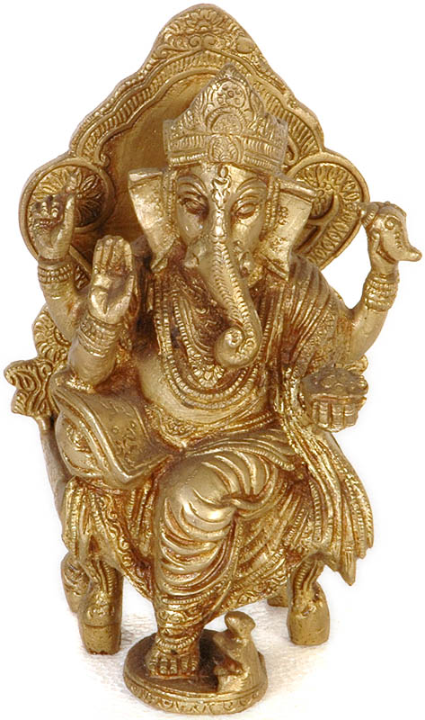 Enthroned Ganesha with Mahabharata