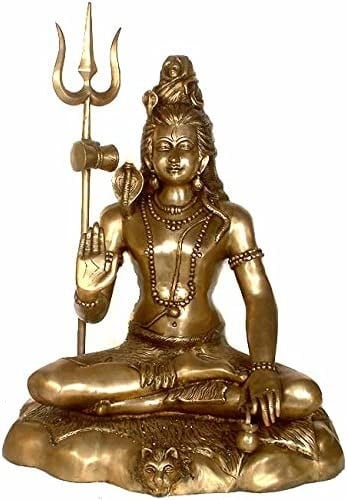 30" Large Size Lord Shiva In Brass | Handmade | Made In India