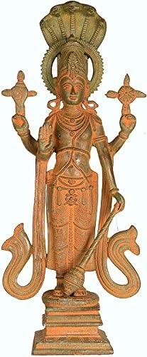 17" Chaturbhuja Shri Vishnu In Brass | Handmade | Made In India