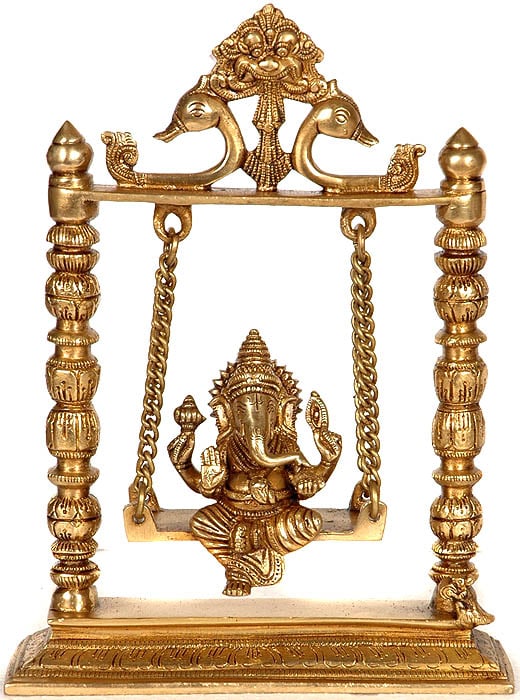 Ganesha on the Swing with Kirtimukha Atop