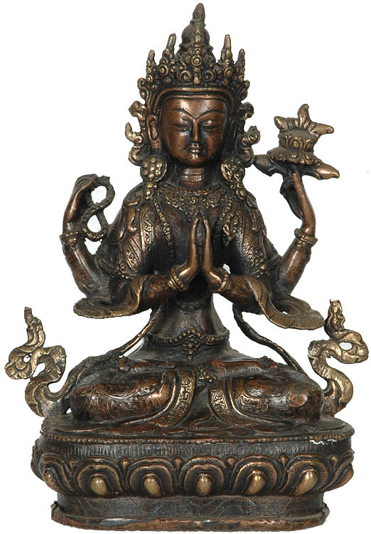 Tibetan Buddhist Deity Four-Armed Avalokiteshvara