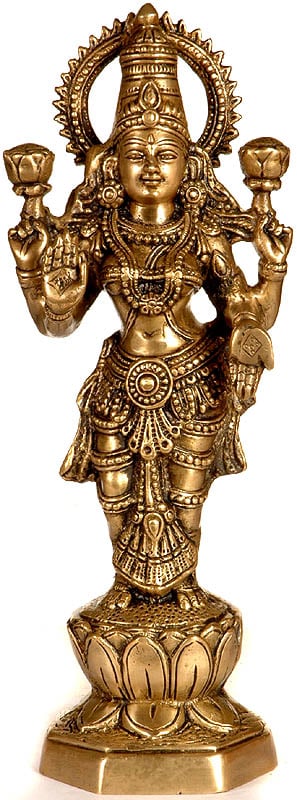 14" Padmakara Lakshmi In Brass | Handmade | Made In India