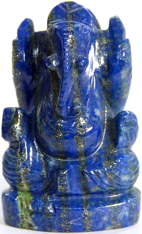 Ganesha - The Success Granter Deity (Carved in Lapis Lazuli)