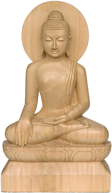 Gautama Buddha in Bhumisparsha Mudra on Lotus Throne