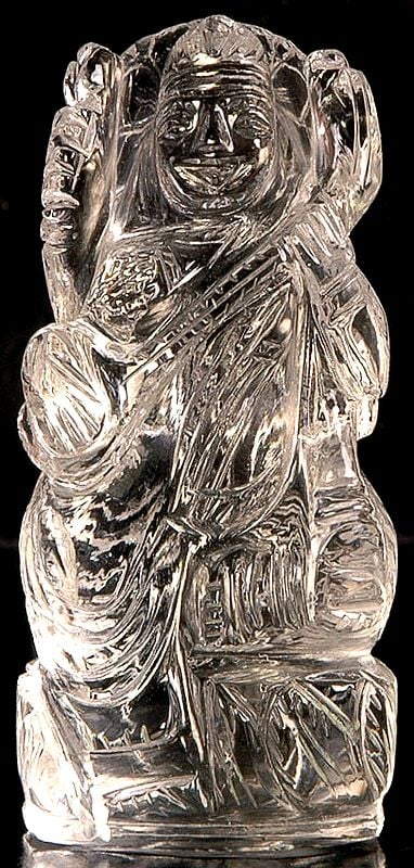 Goddess Saraswati (Carved in Crystal)