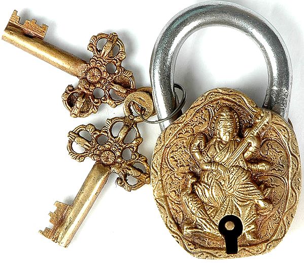 Goddess Saraswati Lock with Vajra Keys