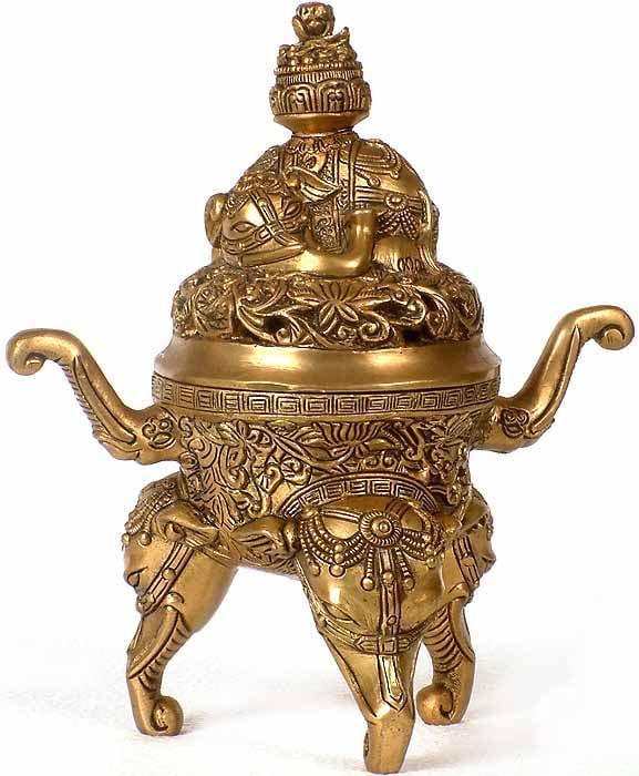 Incense Burner with Elephant Stand