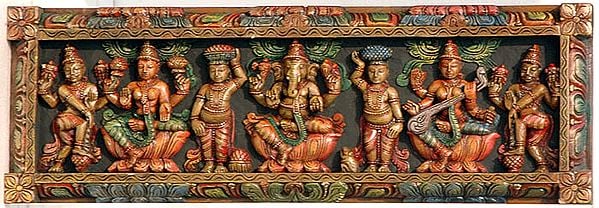 Lakshmi, Ganesha and Saraswati