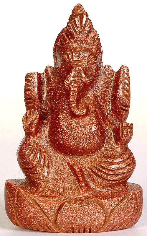 Lalitasana Ganesha (Carved in Sunstone)