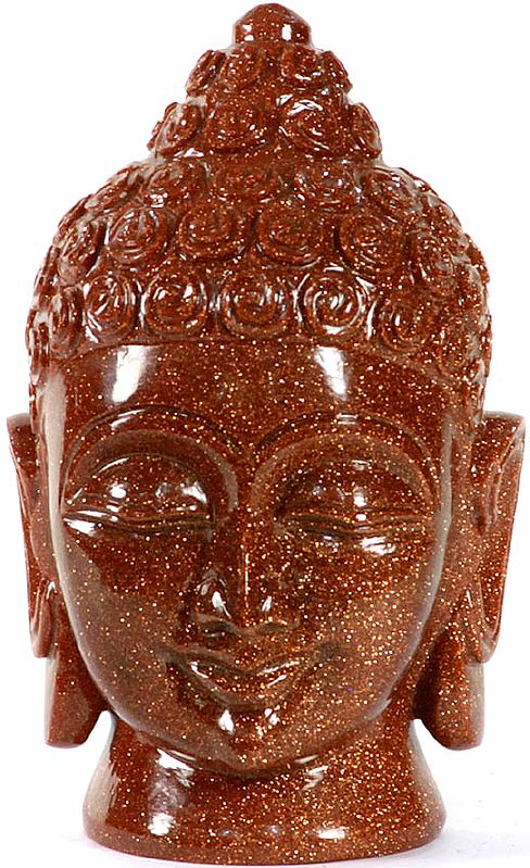 Lord Buddha Head (Carved in Sunstone)