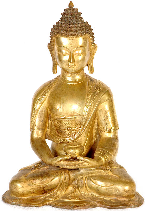 Lord Buddha in Meditation with Pindapatra (Begging Bowl)