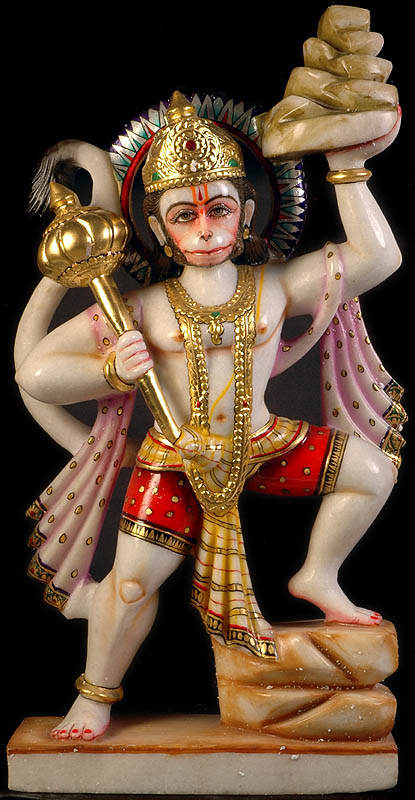 Lord Hanuman Carrying Mount of Herbs - Sanjeevani