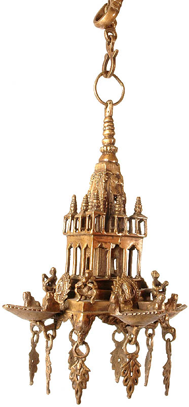 Krishna Hanging Temple of Nepal with Four Wick Ganesha Lamp