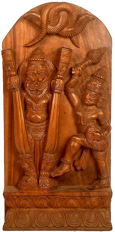 Lord Narasimha Emerges from a Split Pillar