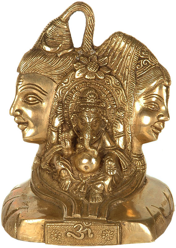 Lord Shiva, Parvati and Ganesha Enshrined as Linga