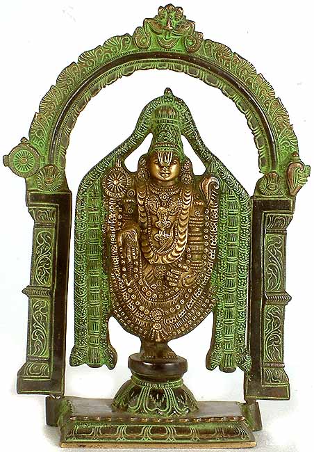 13" Lord Venkateshvara as Balaji at Tirupati In Brass | Handmade | Made In India