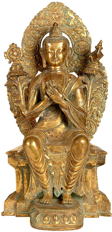 Maitreya Buddha - The Future Savior<br>(with Ashtamangala Aureole)