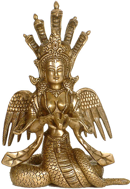 8" Naga Kanya In Brass | Handmade | Made In India