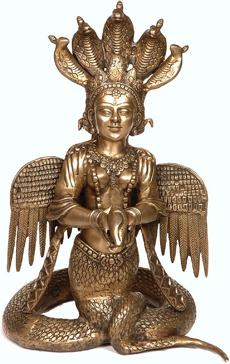 17" Naga Kanya Brass Statue | Handmade | Made In India